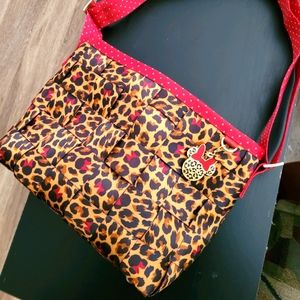 Harvey's Seatbelt Leopard Print Medium Baguette Ba